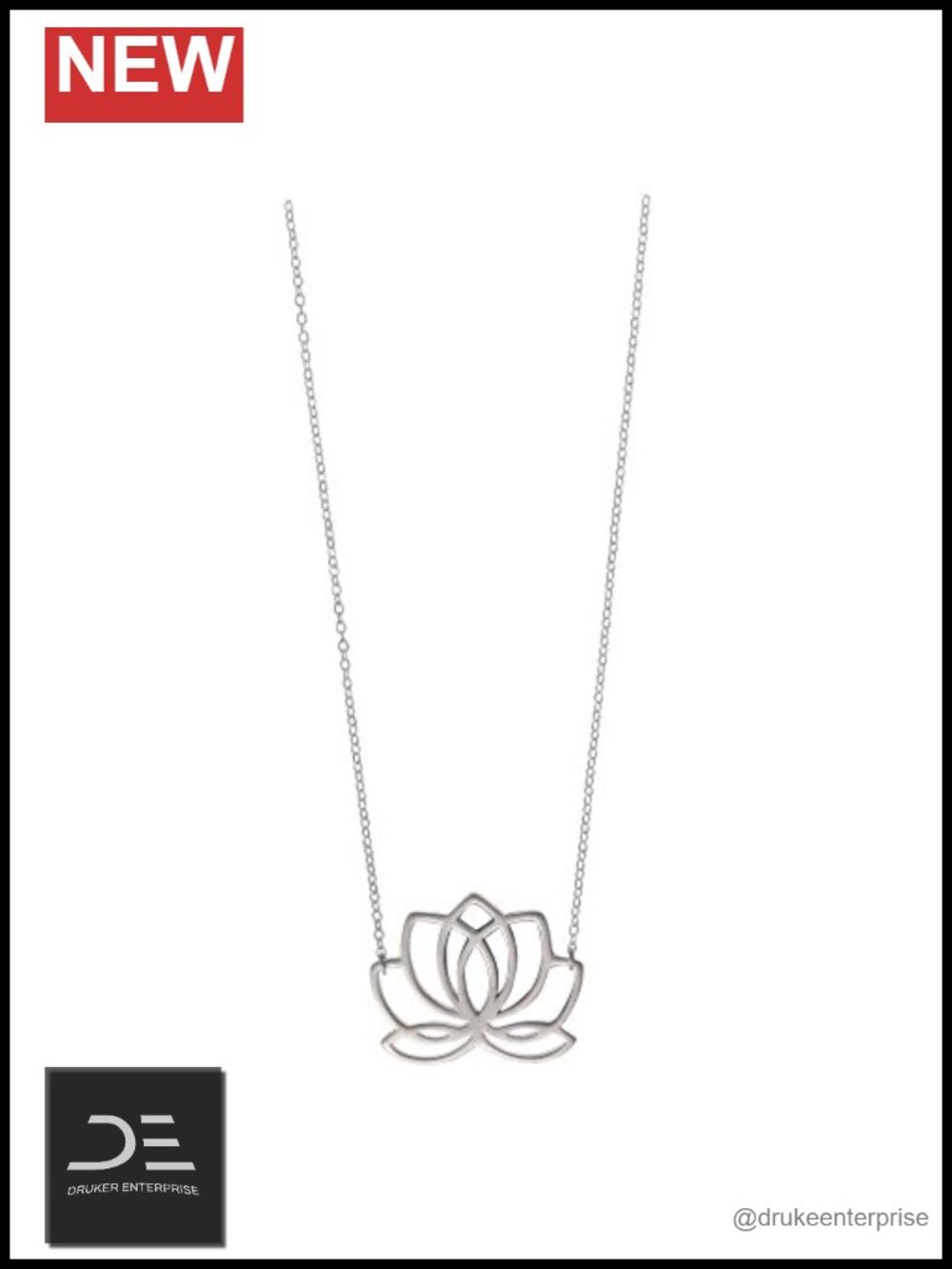 Boma Jewelry Sterling Silver Lotus Blossom Flower Pendant Necklace 16 inches